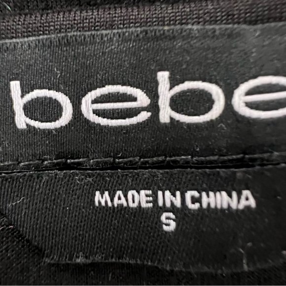 Bebe dress twist tie front tshirt black bling rhinestone Swarovski crystals y2k - Picture 6 of 6